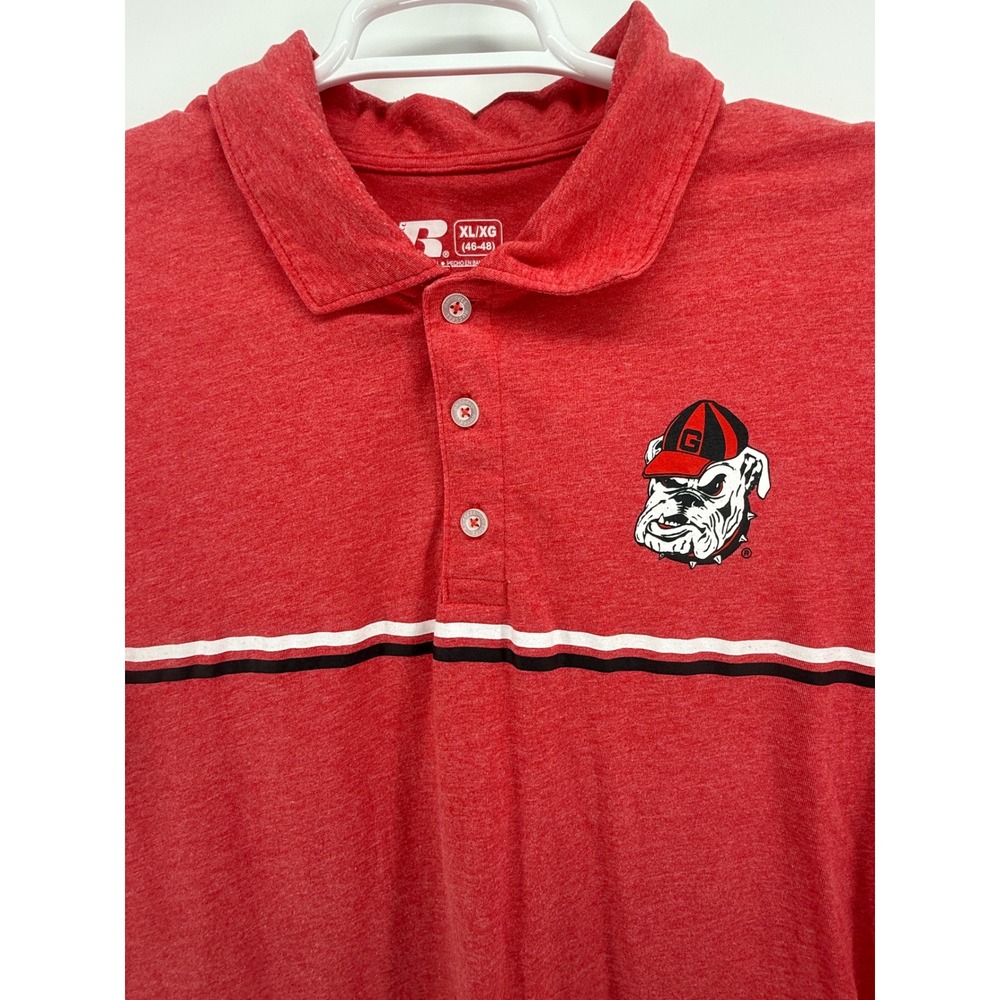Russell‎ University of Georgia Bulldogs Polo Shirt Mens XL/XG Red UGA DAWGS